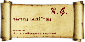 Marthy György névjegykártya